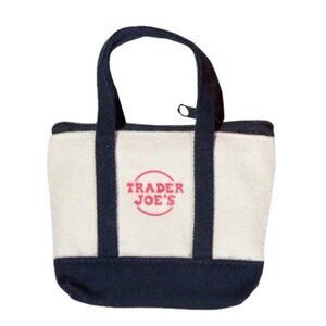 Trader Joe’s Micro Canvas Tote – Navy Blue - Collector Favorite ❤️👜